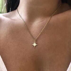 18k Gold Plated Star Sun Eye Pendant Necklace